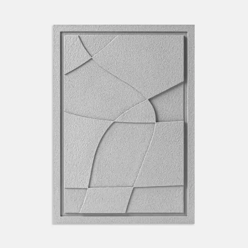 Promocja Obraz strukturalny - 35 x 2 x 50 cm - ABSTRACT V - Milky Grey - Murso