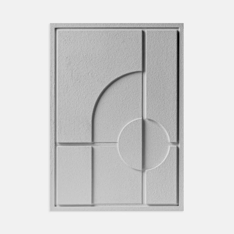Hit sprzedaży Nowoczesny obraz strukturalny - 35 x 2 x 50 cm - GEOMETRIC I - Milky Grey - Murso