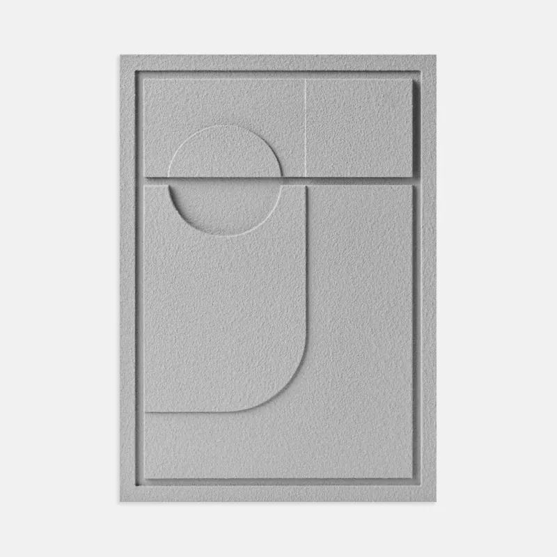 Cena promocyjna Dekoracja ścienna – obraz tłoczony 3D - 50 x 2 x 70 cm - GEOMETRIC II - Milky Grey - Murso