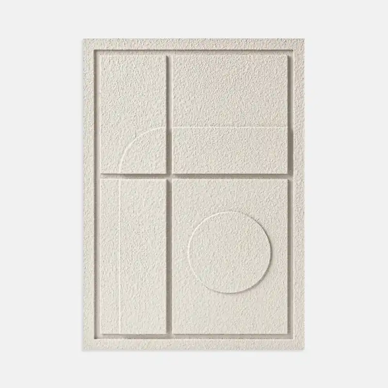 Sprawdź teraz Dekoracja ścienna 3D - 35 x 2 x 50 cm - GEOMETRIC III - Natural Cream - Murso