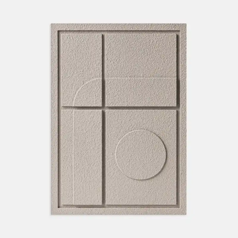 Nowoczesny obraz strukturalny - 35 x 2 x 50 cm - GEOMETRIC III - Almond Beige - Murso Dodaj do koszyka