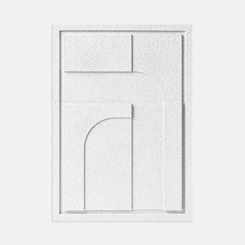 Ekspresowa dostawa Obraz dekoracyjny relief - 35 x 2 x 50 cm - GEOMETRIC IV - Bianco - Murso