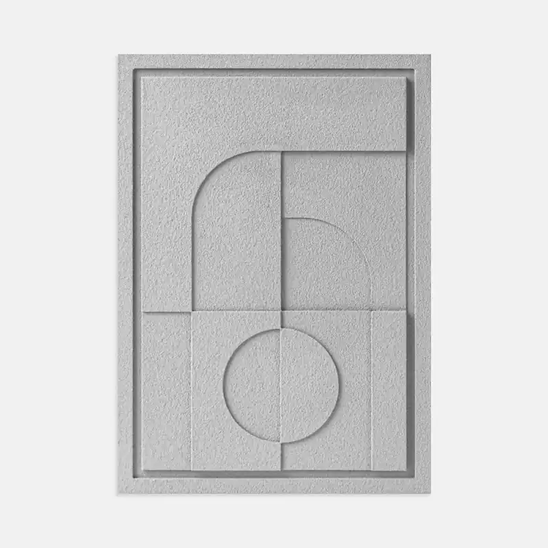 Ostatnia szansa Obraz strukturalny - 50 x 2 x 70 cm - GEOMETRIC V - Milky Grey - Murso
