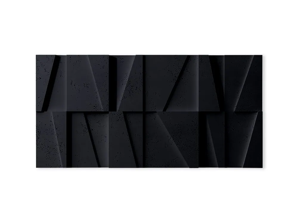 Beton architektoniczny na elewację Panel 3D Mozaika Czarny PB09-B15 Oferta limitowana