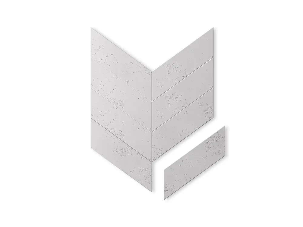 Ostatnie sztuki Beton architektoniczny na elewację Panel 3D Jodełka Biały PB35-B0