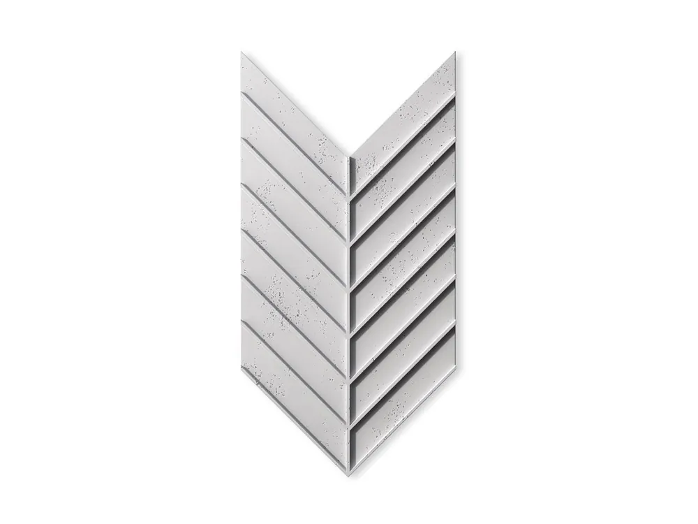 Ostatnie sztuki Panel elewacyjny 3D - Beton architektoniczny Jodełka Biały PB45-B0