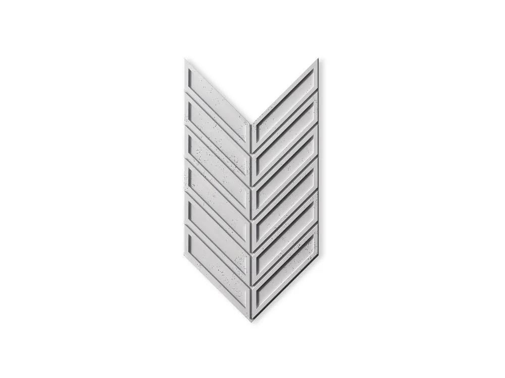 Łatwy zwrot Panel betonowy 3D elewacyjny Jodełka Biały PB50-B0