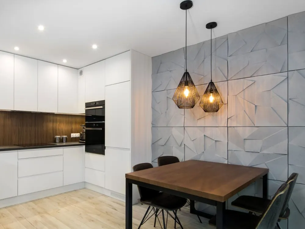 Beton architektoniczny — kuchnia w nowoczesnym stylu Darmowy zwrot