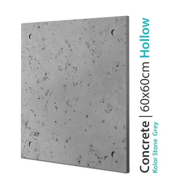 Płyta betonowa na ścianę Concrete Hollow Stone Grey 60x60 Łatwy zwrot