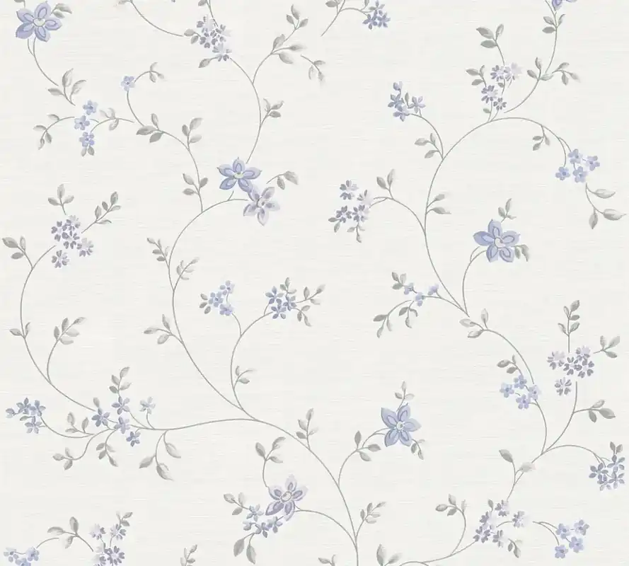 Sprawdź teraz Tapeta 39071-3 Maison Charme AS Creation Tapeta flizelinowa z kwiatowymi wiciami w stylu rustykalnym - krem, szary, niebieski
