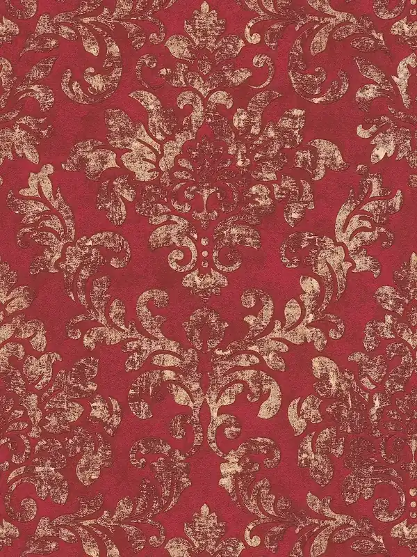 Bestseller Tapeta 37413-1 Neue Bude 2.0 AS Creation barokowa z ornamentami w postarzanym stylu - czerwień, złoto
