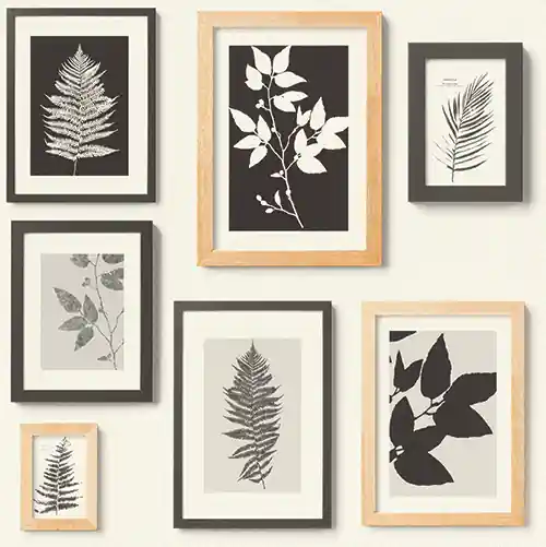 TAPETA HOME STYLE 937503 Zielnik w beżowych i czarnych ramkach na kremowym tle Zamów dziś