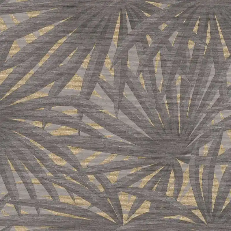 Tani Tapeta 37861-1 Metropolitan Stories 2 AS Creation z motywem liści z metalicznymi akcentami - szarość, metaliczny