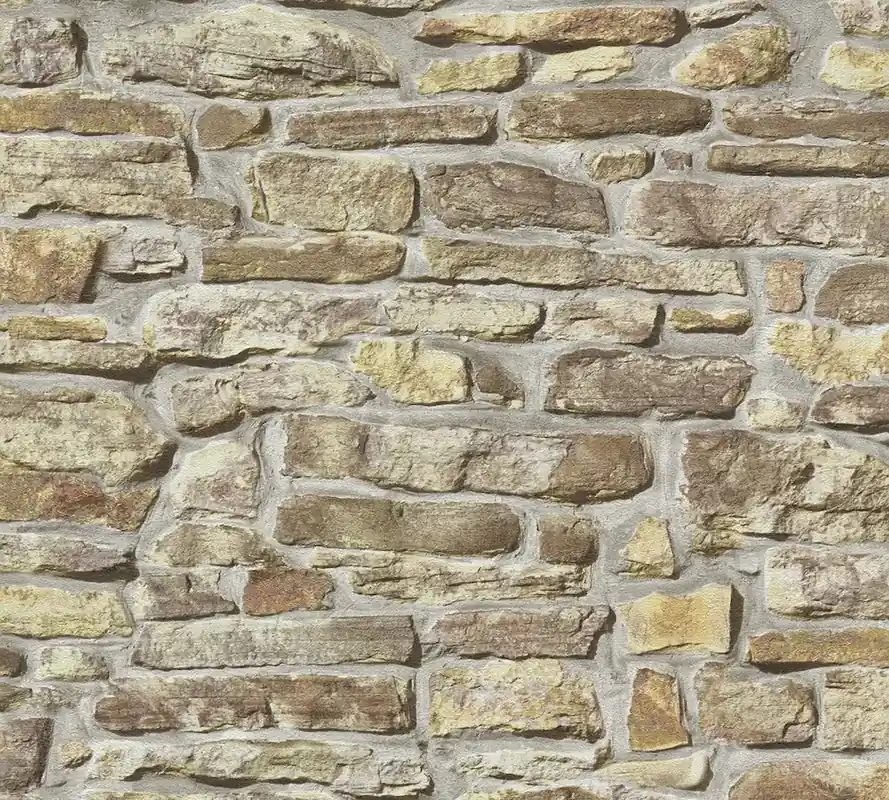 Najlepsza cena Tapeta 38815-1 Bricks & Stones AS Creation Tapeta motyw cegły i kamieni - brązowy, beżowy