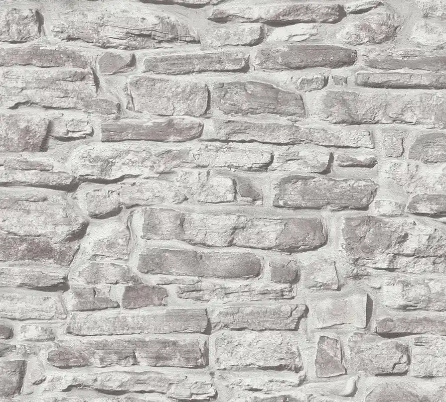 Popularny Tapeta 38815-2 Bricks & Stones AS Creation Tapeta motyw cegły i kamieni - jasnoszara
