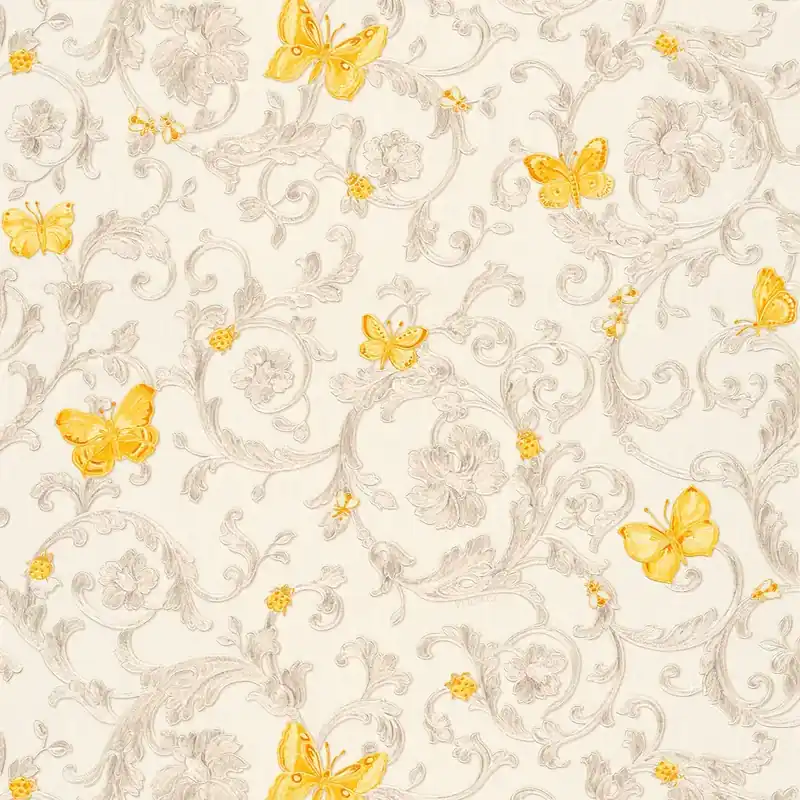 Tapeta 34325-3 Versace 3 AS Creation z motylami i ornamentami - cream, gol Szybka dostawa