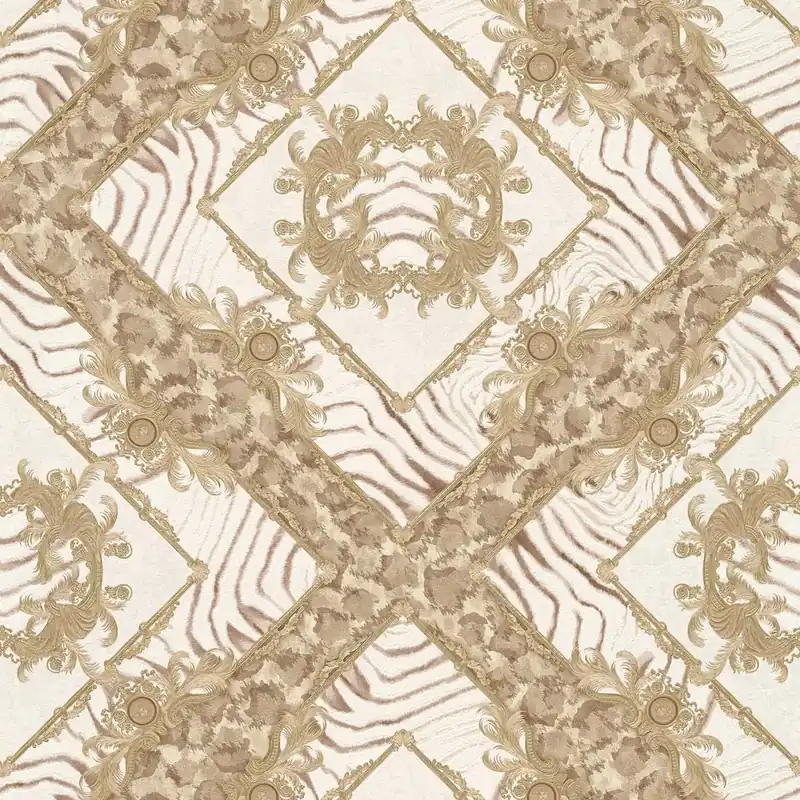 Ostatnia szansa Tapeta 34904-1 Versace 3 AS Creation zebra i panterka z motywem zwierzęcym – metaliczny