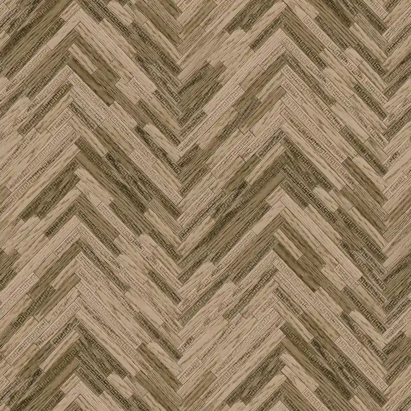 Tapeta 37051-2 Versace 4 AS Creation elegancka imitacja paneli drewna ze znakiem Versace - brąz, beż Cena promocyjna