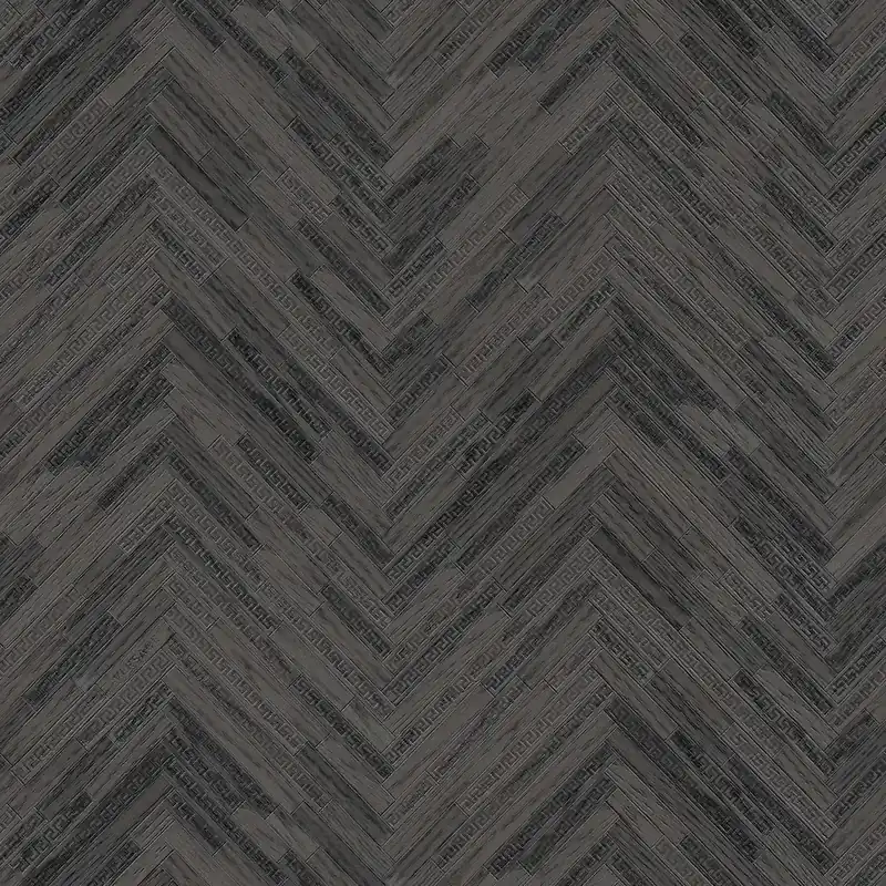 Tapeta 37051-4 Versace 4 AS Creation elegancka imitacja paneli drewna ze znakiem Versace - szary, czarny Zamów teraz