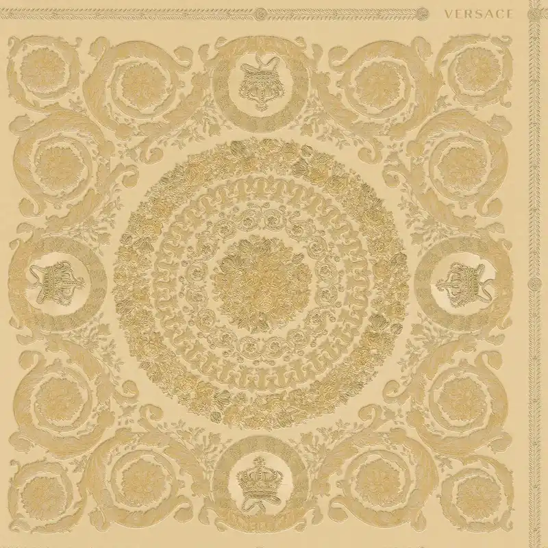 Tapeta 37055-4 Versace 4 AS Creation kwiatowy ornament motyw koron i róż - złota Tani