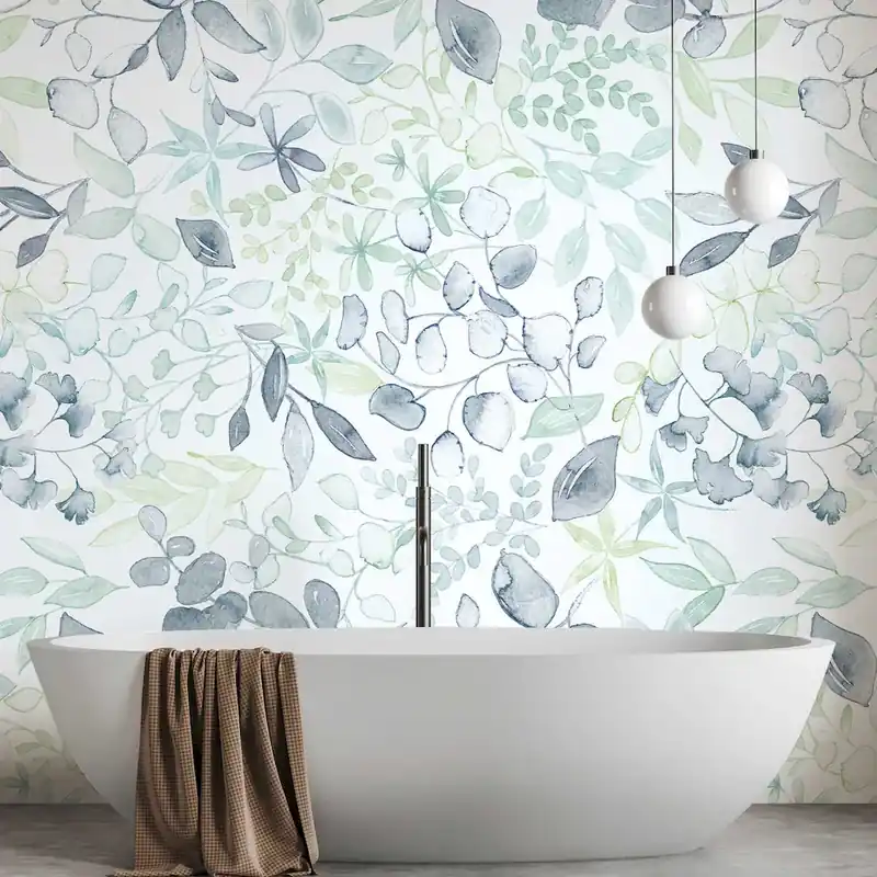 Wysoka jakość Tapeta mural 39692-1 A.S. Creation Aquarell Dreams tapeta z motywem xxl z motywem kwiatowym w stylu akwarelowym – niebieski, zielony, biały