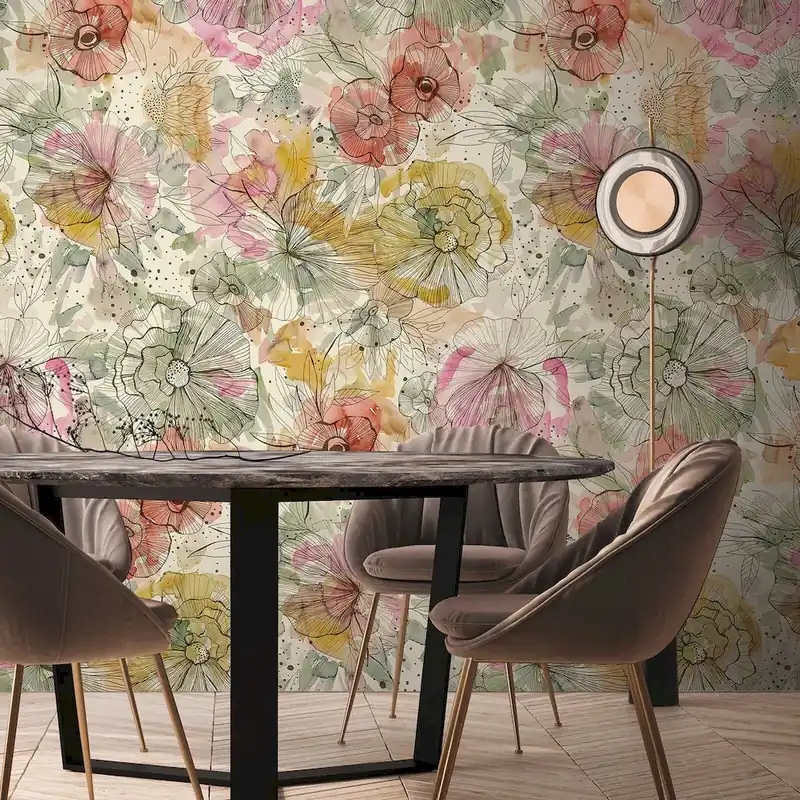 Tapeta mural 39694-1 A.S. Creation Aquarell Dreams tapeta z motywem xxl z kwiatami w stylu akwarelowym – beż, pomarańcz, róż Okazja