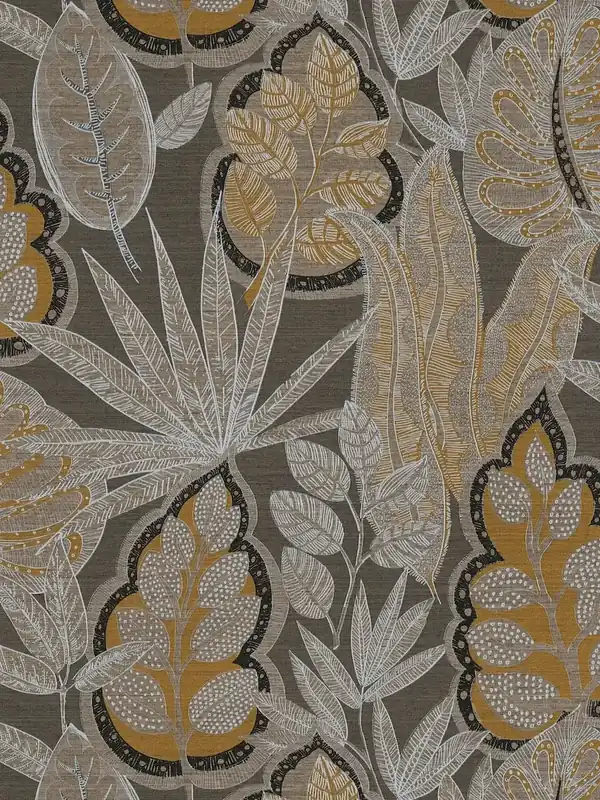 Popularny Tapeta 39346-3 A.S. Creation Famous Garden tapeta kwiatowa w stylu graficznym z lekką strukturą, matowa – brąz, pomarańcz, biel