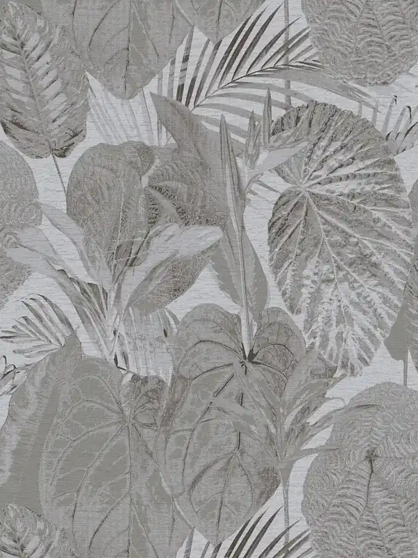 Tapeta 39355-5 A.S. Creation Famous Garden tapeta z motywem dżungli lekko strukturalna, matowa – szara, antracytowa Szybka dostawa