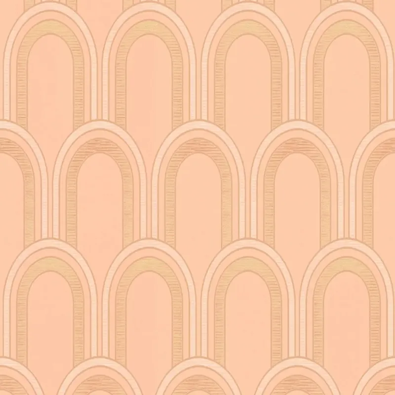 Rabat Tapeta 39176-1 Architects Paper Arcade tapeta na flizelinie z wzorem łuków – pomarańczowy, biały, złoty