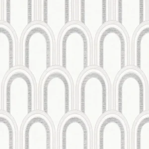 Tapeta 39176-4 Architects Paper Arcade tapeta na flizelinie o wyglądzie łuku z efektem połysku – biała, szara, srebrna Wysoka jakość