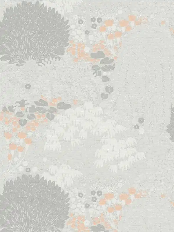 Bestseller Tapeta 39350-1 A.S. Creation Famous Garden tapeta flizelinowa kwiatowa z lekko strukturalnymi liśćmi, matowa – jasnoszara, biała, różowa
