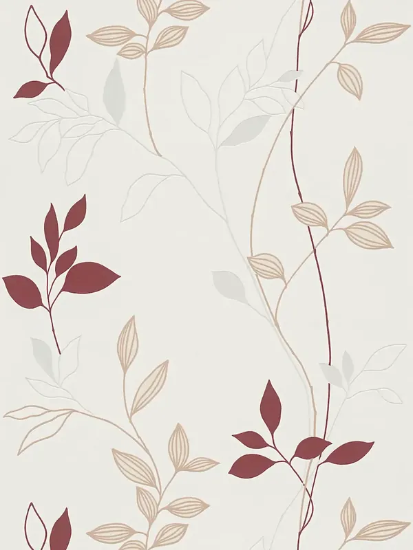 Tapeta 24973-9 A.S. Creation Casual Living tapeta z wzorem liści, akcenty kolorowe – czerwony, kremowy Nie przegap