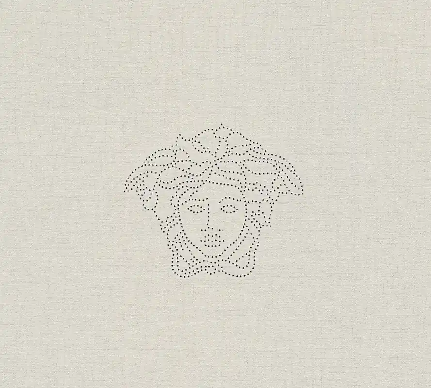 Tapeta 32950-1 Versace 3 AS Creation Versace – panel z prawdziwego włókna z perłowym zdobieniem z motywem meduzy – biały, szary Kup online