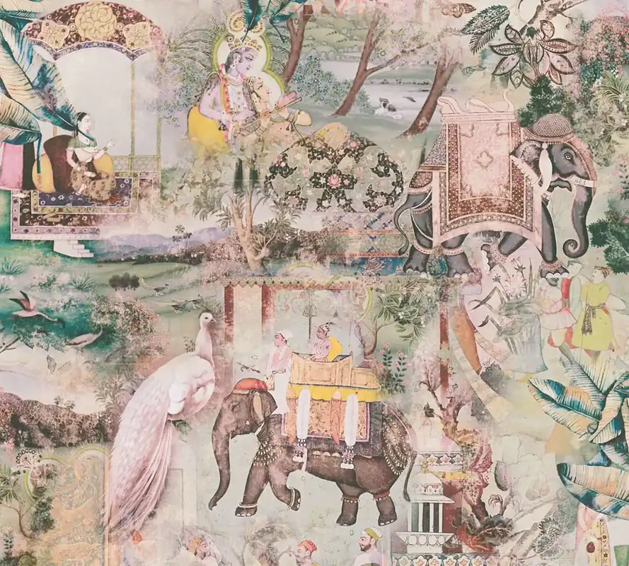 Bezpieczna płatność Tapeta 38173-2 Dream Flowery AS Creation Tapeta motyw Indyjski - kolorowa, zielona
