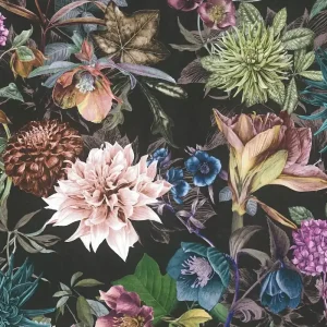 Wybór klientów Tapeta 38175-7 Dream Flowery AS Creation Tapeta w kwiaty z czarnym tłem – Kolorowy, Czarny