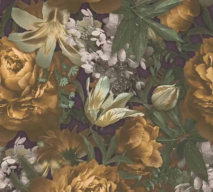 Bezpieczna płatność Tapeta 38509-2 PintWalls AS Creation tapeta kwiatowa róże i tulipany – żółty, brązowy, zielony