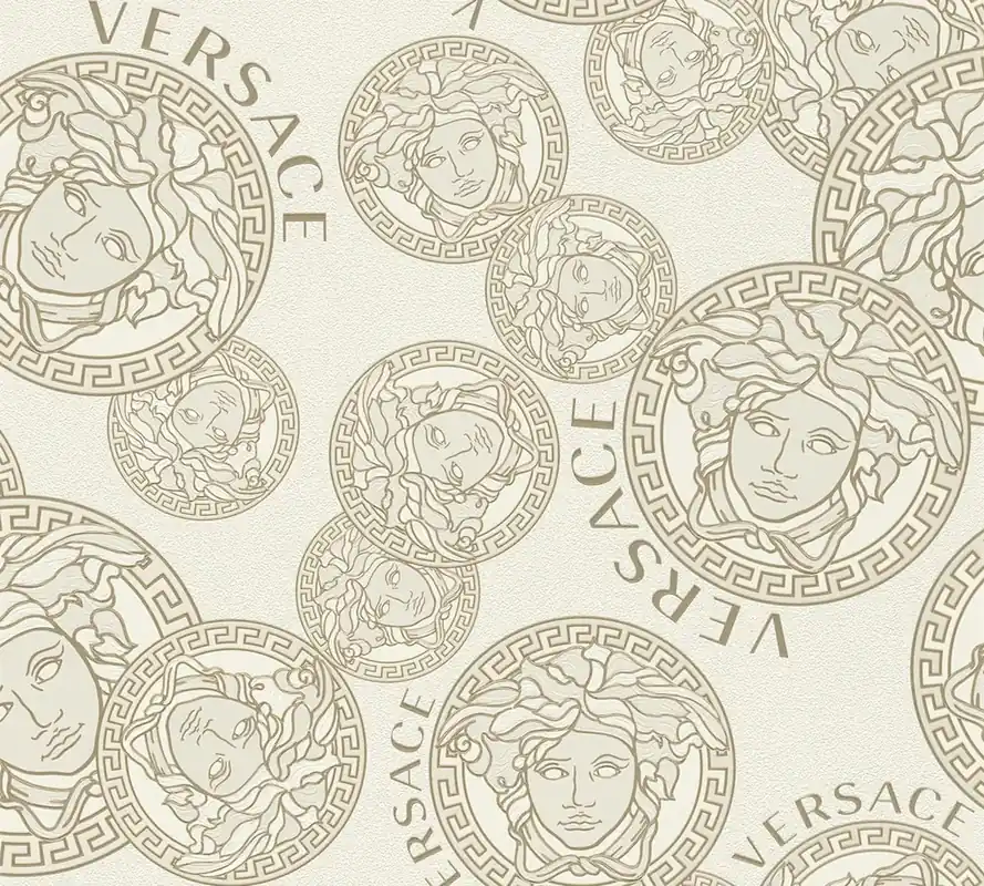 Tapeta 38610-3 Versace 5 AS Creation Tapeta flizelinowa VERSACE z logo meduzy – szary metalik Darmowy zwrot