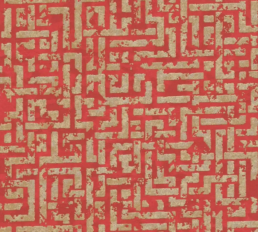 Tapeta 38695-4 My Home My Spa AS Creation tapeta red-gold z graficznym wzorem i zużytym wyglądem – czerwony, metaliczny Darmowa dostawa