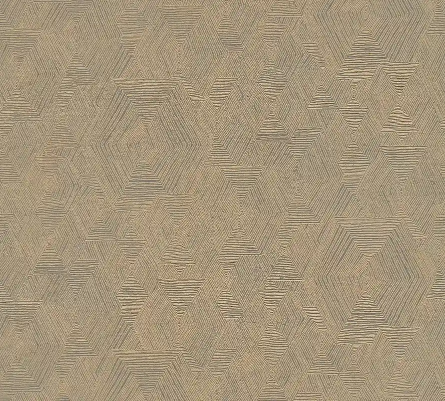 Tapeta 38698-3 My Home My Spa AS Creation tapeta w odcieniach cętek z graficzną strukturą w stylu etnicznym – brązowa, metaliczna Ostatnie sztuki