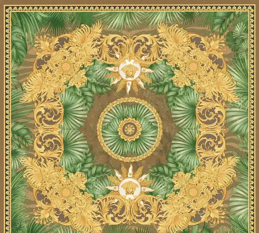 Tapeta 38703-3 Versace 5 AS Creation Tapeta VERSACE Egzotyczny motyw dżungli - brąz, zieleń, metalik Oferta czasowa