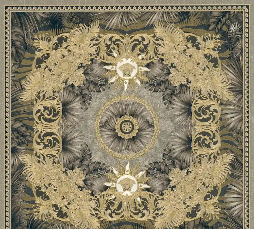 Tapeta 38703-5 Versace 5 AS Creation Tapeta VERSACE Metaliczna z bogatym wzorem - czarna Premium