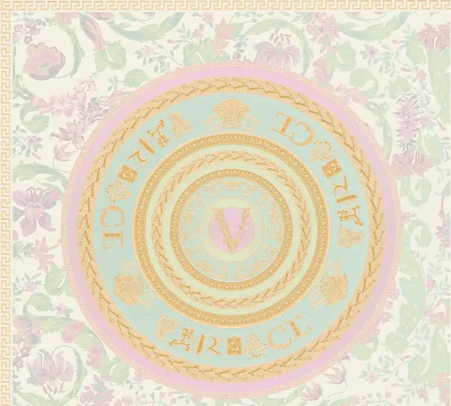 Dostępne od ręki Tapeta 38705-2 Versace 5 AS Creation Pastelowa tapeta z logo VERSACE - kolorowa