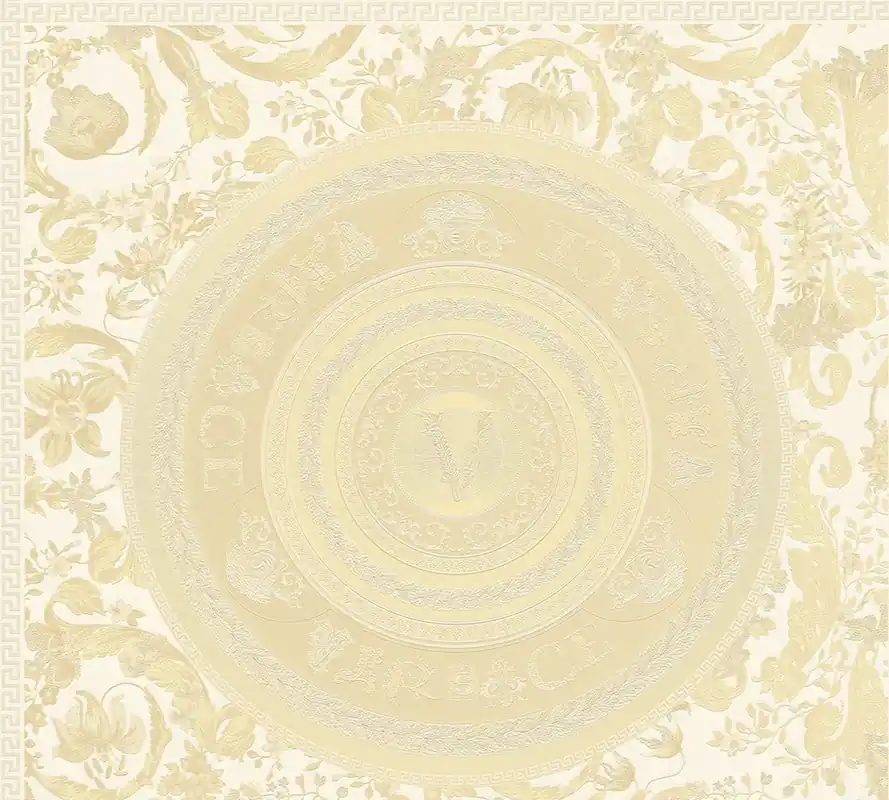 Tapeta 38705-3 Versace 5 AS Creation Tapeta metaliczna z logo VERSACE - krem, metal Zamów teraz