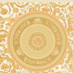 Zamów teraz Tapeta 38705-4 Versace 5 AS Creation Tapeta z okrągłym logo VERSACE złota - kremowa