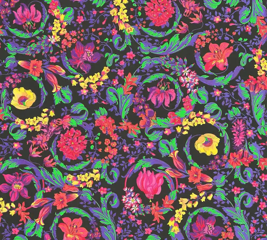 Tapeta 38706-1 Versace 5 AS Creation Tapeta VERSACE neonowe kwiatowe ornamenty - wielokolorowa Darmowa dostawa