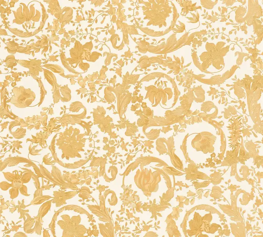 Popularny Tapeta 38706-4 Versace 5 AS Creation Tapeta VERSACE Złoty ornament w kwiaty – krem