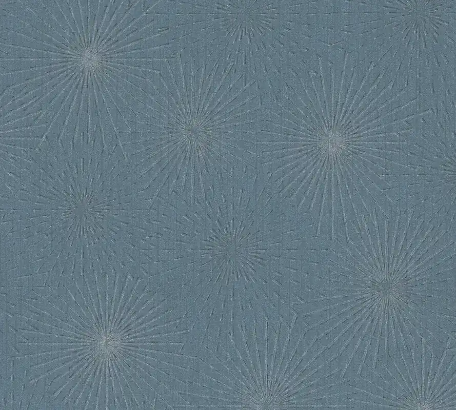 Zniżka Tapeta 38818-2 THE BoS AS Creation tapeta retro design starburst – niebieski, metaliczny