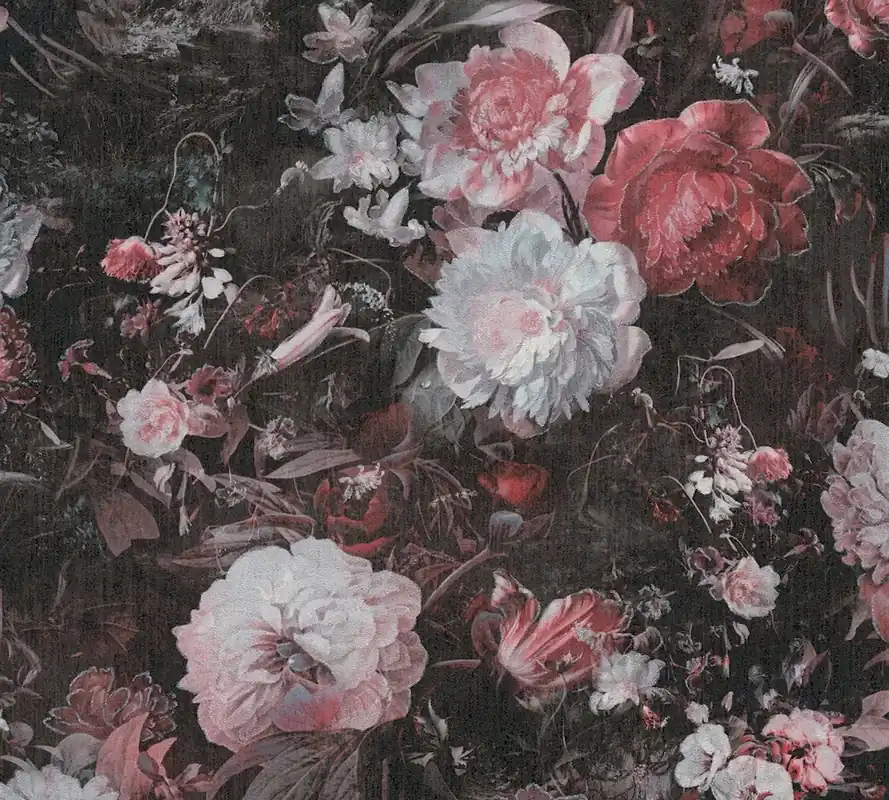 Tapeta 38821-4 THE BoS AS Creation tapeta rose w stylu vintage – metaliczna, czarna, biała Zniżka