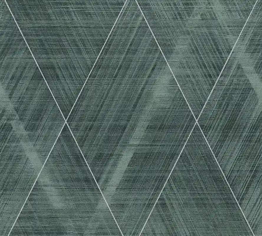 Ograniczona ilość Tapeta 38824-2 THE BoS AS Creation tapeta diamentowa z efektem tkaniny w odcieniu cętek – metaliczna, zielona