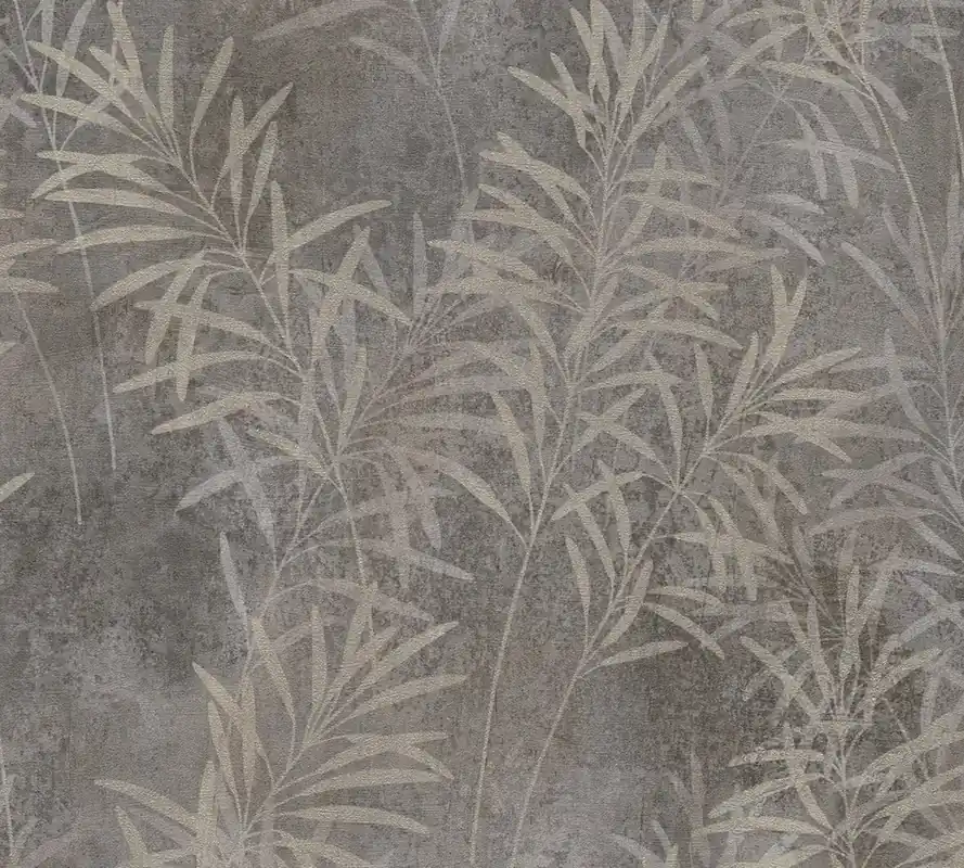 Tapeta 38919-1 Terra AS Creation Tapeta flizelinowa z motywem trawy i delikatną strukturą w stylu skandynawskim - szarość, beż, metaliczny Tani